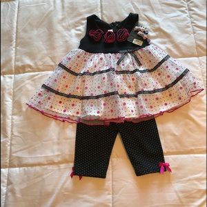 Girls dress and pants. Bonnie baby. 12 months, new